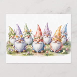 Carte Postale Nains de printemps dans une prairie