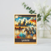 Carte Postale Nairobi, Kenya | Peinture Vintage (Debout devant)