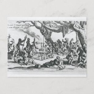 Carte Postale Naissance dans un camp de Tsiganes