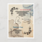 Carte Postale Naissance et bénédiction postCard du bébé. (Devant)