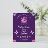 Carte Postale Naissance Imminente de Chic Dinosaure Violet Fête  (Debout devant)