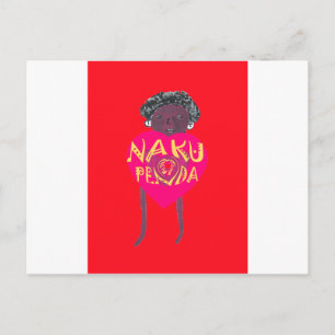 Carte Postale Nakupenda Love Art - Swahili Heart Design