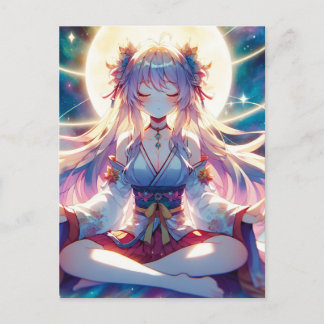 Carte Postale Namaste Anime Girl Meditating