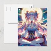 Carte Postale Namaste Anime Girl Meditating (Devant / Derrière)
