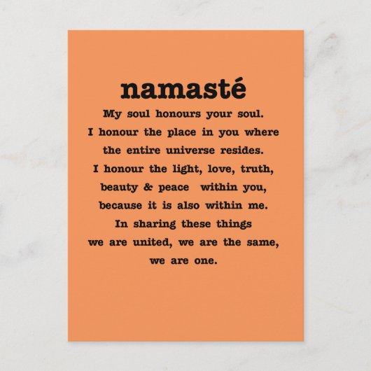 Carte Postale Namaste, collection (Devant)