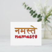 Carte Postale Namaste en anglais et en hindi Script (Debout devant)