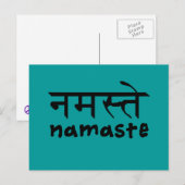 Carte Postale Namaste en anglais et hindi (Devant / Derrière)
