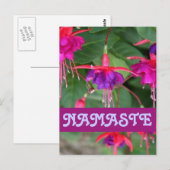 Carte postale NAMASTE fuschia (Devant / Derrière)