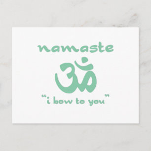 Carte Postale Namaste - Je vous salue (en vert)