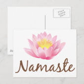 Carte Postale Namaste Lotus Flower Yoga (Devant / Derrière)