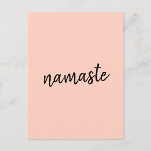 Carte Postale Namaste   Méditation de Yoga moderne Peachy Pink