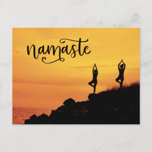 Carte Postale Namaste Woman Méditation Spirituelle Moderne Yoga