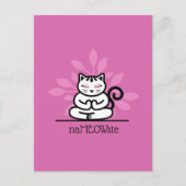 Carte Postale NaMEOWste Cute Chat dans un Yoga Méditant Pose ros (Devant)