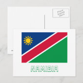 Carte Postale Namibie Drapeau avec nom (Devant / Derrière)