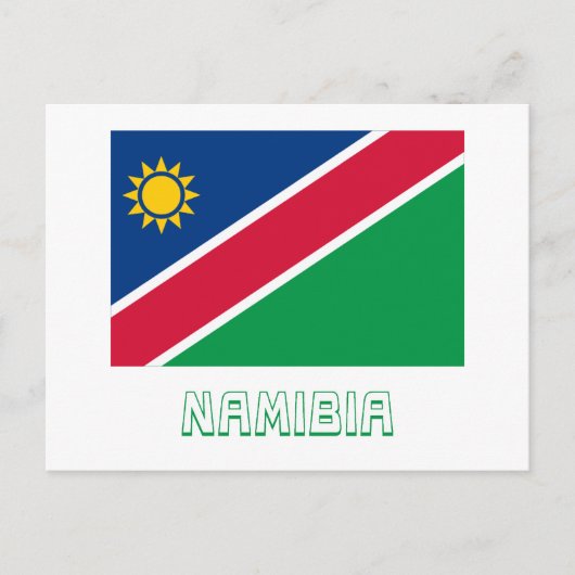 Carte Postale Namibie Drapeau avec nom (Devant)