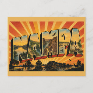 Carte Postale Nampa Idaho Lac Rivière Canyon Greenbelt Art