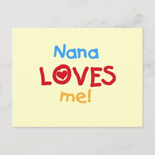 Carte Postale Nana aime mes t-shirts et cadeaux (Devant)