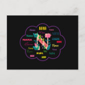 Carte Postale Nana Floral Fleur Nom Initial (Devant)