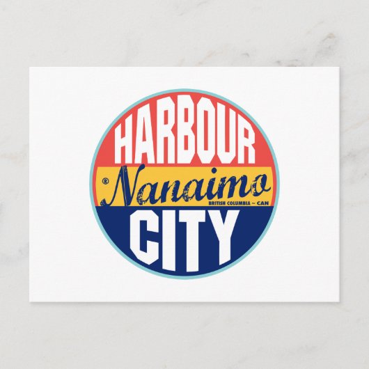Carte Postale Nanaimo Étiquette Vintage (Devant)