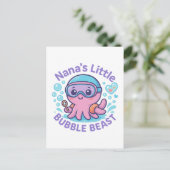 Carte Postale Nana's Little Bubble Beast mignon Octopus (Debout devant)