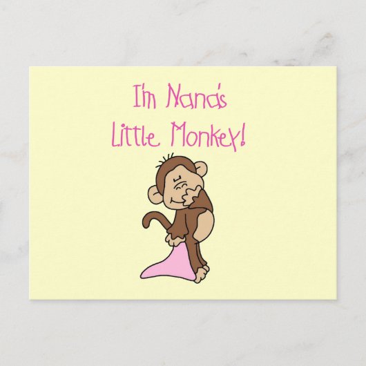 Carte Postale Nana's Monkey - T-shirts et cadeaux roses (Devant)