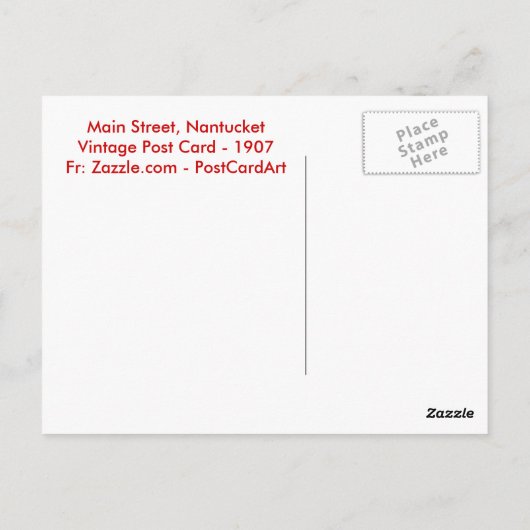 CARTE POSTALE NANTUCKET 1907 (Dos)