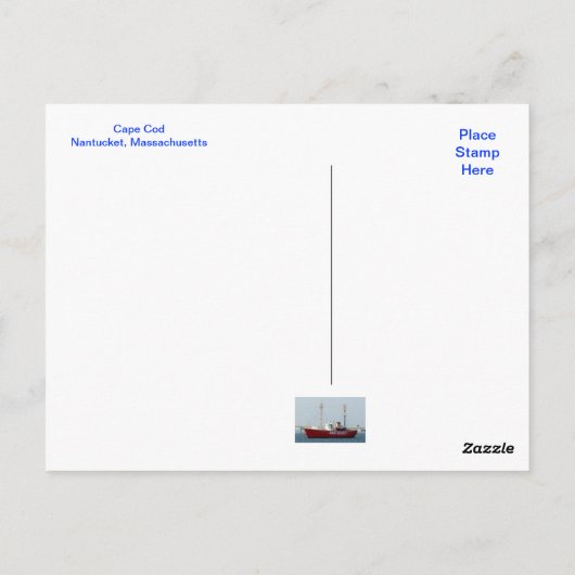 Carte Postale Nantucket MA Cape Cod Boat in Harbour Post Card (Dos)