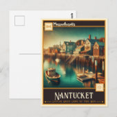 Carte Postale Nantucket, Massachusetts | VINTAGE (Devant / Derrière)