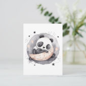 Carte Postale Nap Aquarelle Bébé Panda Ours (Debout devant)