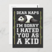 Carte Postale Nap Laze Dormir Napping Kid Cute Panda Animal (Devant / Derrière)