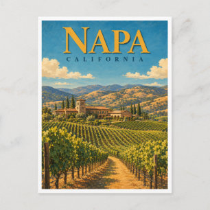 Carte Postale Napa California Rangées de Vignoble GeoSaga