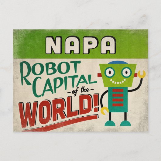 Carte Postale Napa California Robot - Funny Vintage (Devant)