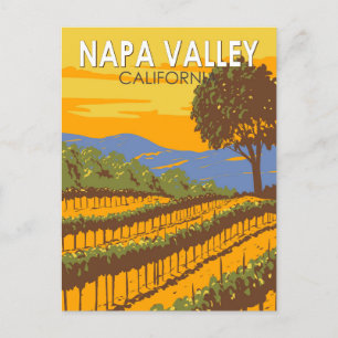 Carte Postale Napa Valley California Travel Art Vintage