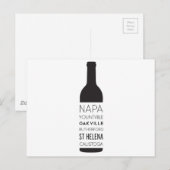Carte Postale Napa Valley Cities Wine Bottle (Devant / Derrière)