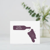 Carte Postale Napa Valley Cities Wine Bottle Spill Logo (Debout devant)