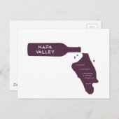 Carte Postale Napa Valley Cities Wine Bottle Spill Logo (Devant / Derrière)
