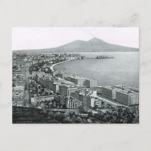 Carte Postale Naples, 1908, Baie de Naples et Vésuve (Devant)