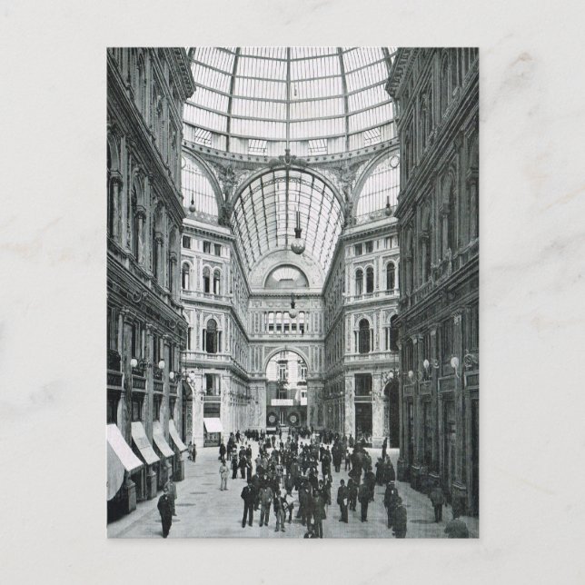 Carte Postale Naples, 1908, Galleria Umberto I (Devant)