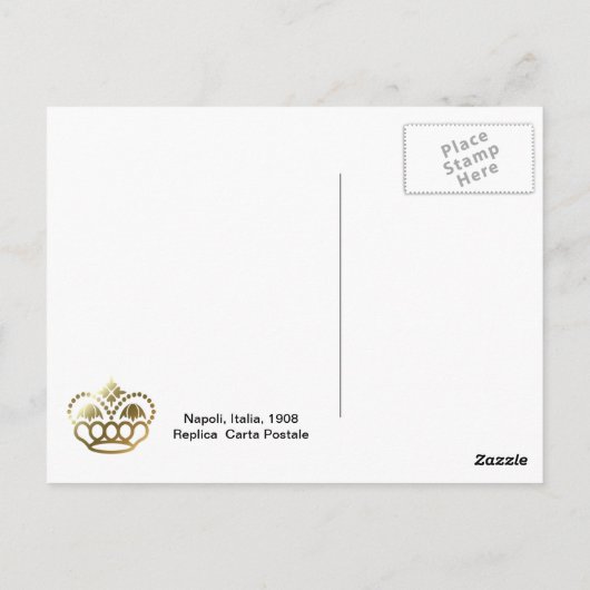 Carte Postale Naples, 1908, Ville et Vésuve (Dos)