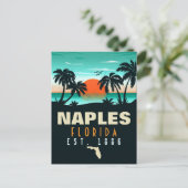 Carte Postale Naples Florida Beach Retro Sunset Souvenirs 60s (Debout devant)