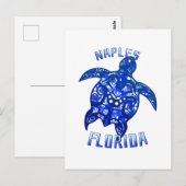 Carte Postale Naples Florida Vacances Tortue Tribale (Devant / Derrière)