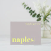 Carte Postale Naples Floride typographique jaune (Debout devant)