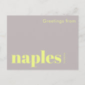 Carte Postale Naples Floride typographique jaune (Devant)