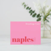 Carte Postale Naples Floride typographique rose (Debout devant)