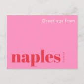 Carte Postale Naples Floride typographique rose (Devant)
