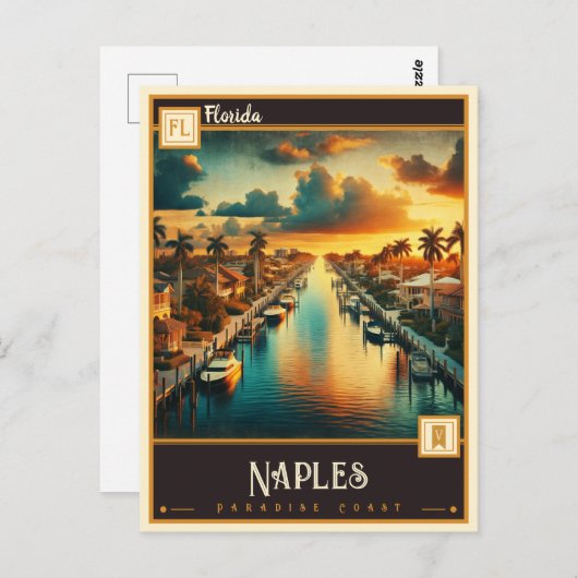 Carte Postale Naples, Floride | VINTAGE (Devant / Derrière)