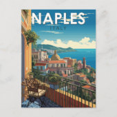 Carte Postale Naples Italie Voyage Art Rétro (Devant)
