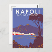 Carte Postale Naples Mont Vesuvius Travel Art Vintage (Devant / Derrière)