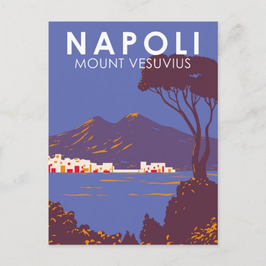 Carte Postale Naples Mont Vesuvius Travel Art Vintage (Devant)