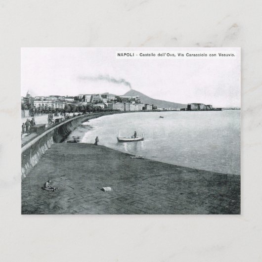 Carte Postale Naples, port et front de mer 1908 (Devant)